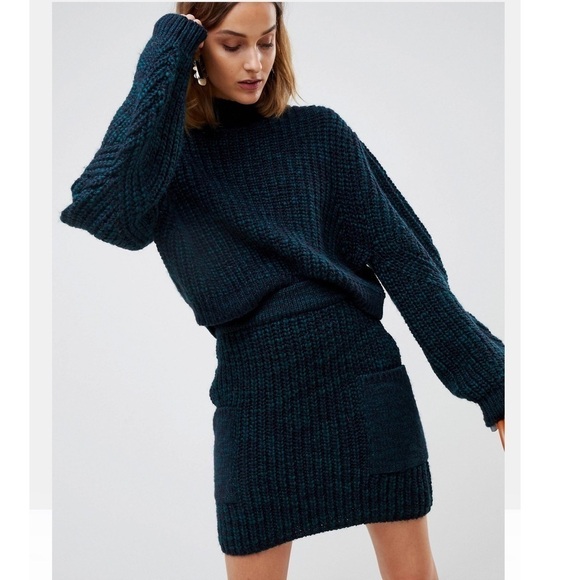 ASOS Curve Sweaters - Asos set knit cropped sweater skirt cargo pockets